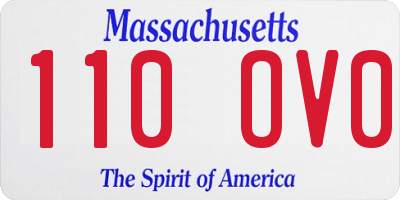 MA license plate 110OV0