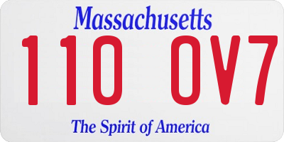MA license plate 110OV7