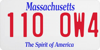 MA license plate 110OW4