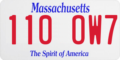 MA license plate 110OW7