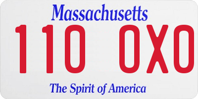 MA license plate 110OX0