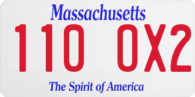 MA license plate 110OX2