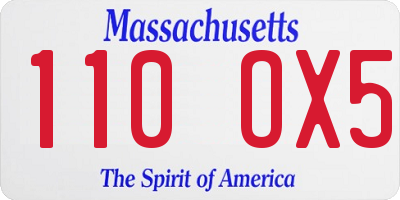MA license plate 110OX5