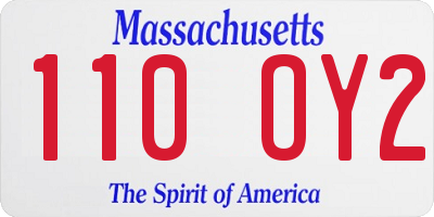 MA license plate 110OY2