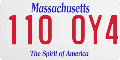 MA license plate 110OY4
