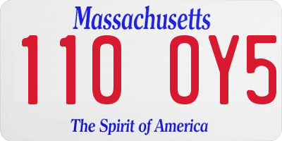 MA license plate 110OY5