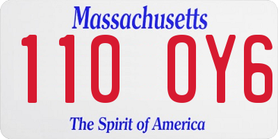 MA license plate 110OY6