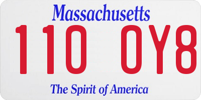 MA license plate 110OY8