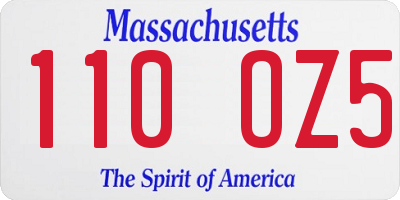 MA license plate 110OZ5