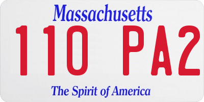 MA license plate 110PA2