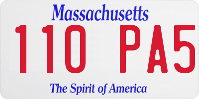 MA license plate 110PA5