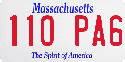 MA license plate 110PA6