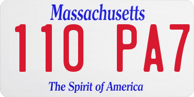 MA license plate 110PA7