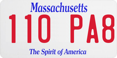 MA license plate 110PA8