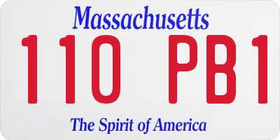 MA license plate 110PB1