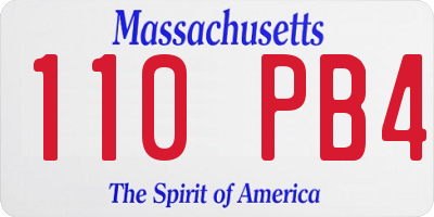 MA license plate 110PB4