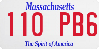 MA license plate 110PB6