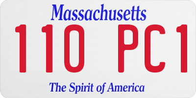 MA license plate 110PC1