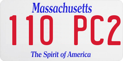 MA license plate 110PC2