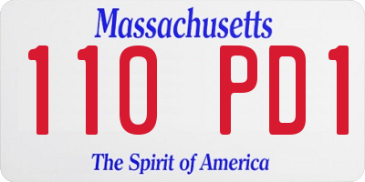 MA license plate 110PD1