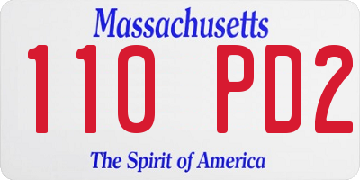 MA license plate 110PD2