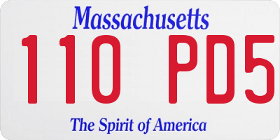 MA license plate 110PD5