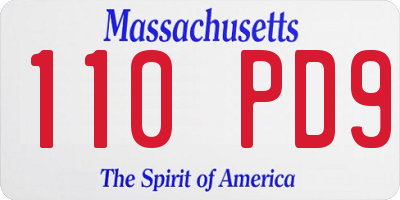 MA license plate 110PD9