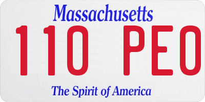 MA license plate 110PE0
