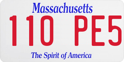 MA license plate 110PE5