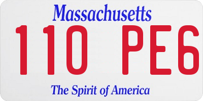 MA license plate 110PE6