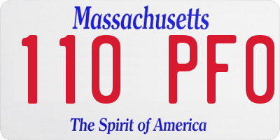MA license plate 110PF0