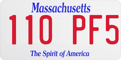 MA license plate 110PF5