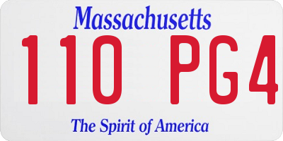MA license plate 110PG4
