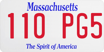 MA license plate 110PG5