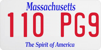 MA license plate 110PG9