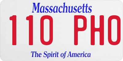 MA license plate 110PH0