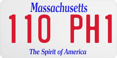 MA license plate 110PH1