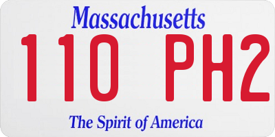 MA license plate 110PH2