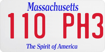 MA license plate 110PH3