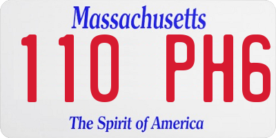 MA license plate 110PH6