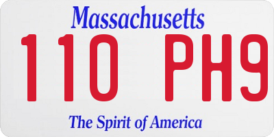 MA license plate 110PH9