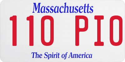 MA license plate 110PI0