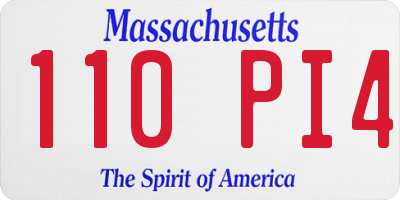 MA license plate 110PI4