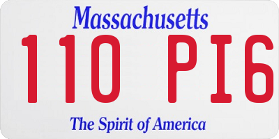 MA license plate 110PI6