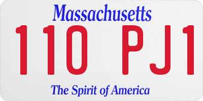 MA license plate 110PJ1