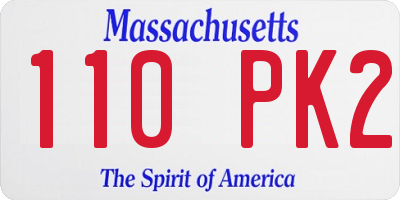 MA license plate 110PK2