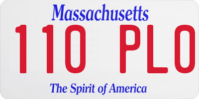 MA license plate 110PL0