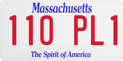 MA license plate 110PL1