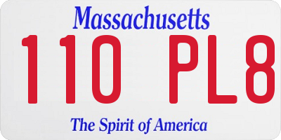 MA license plate 110PL8