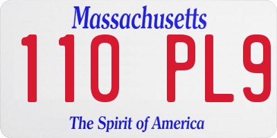 MA license plate 110PL9